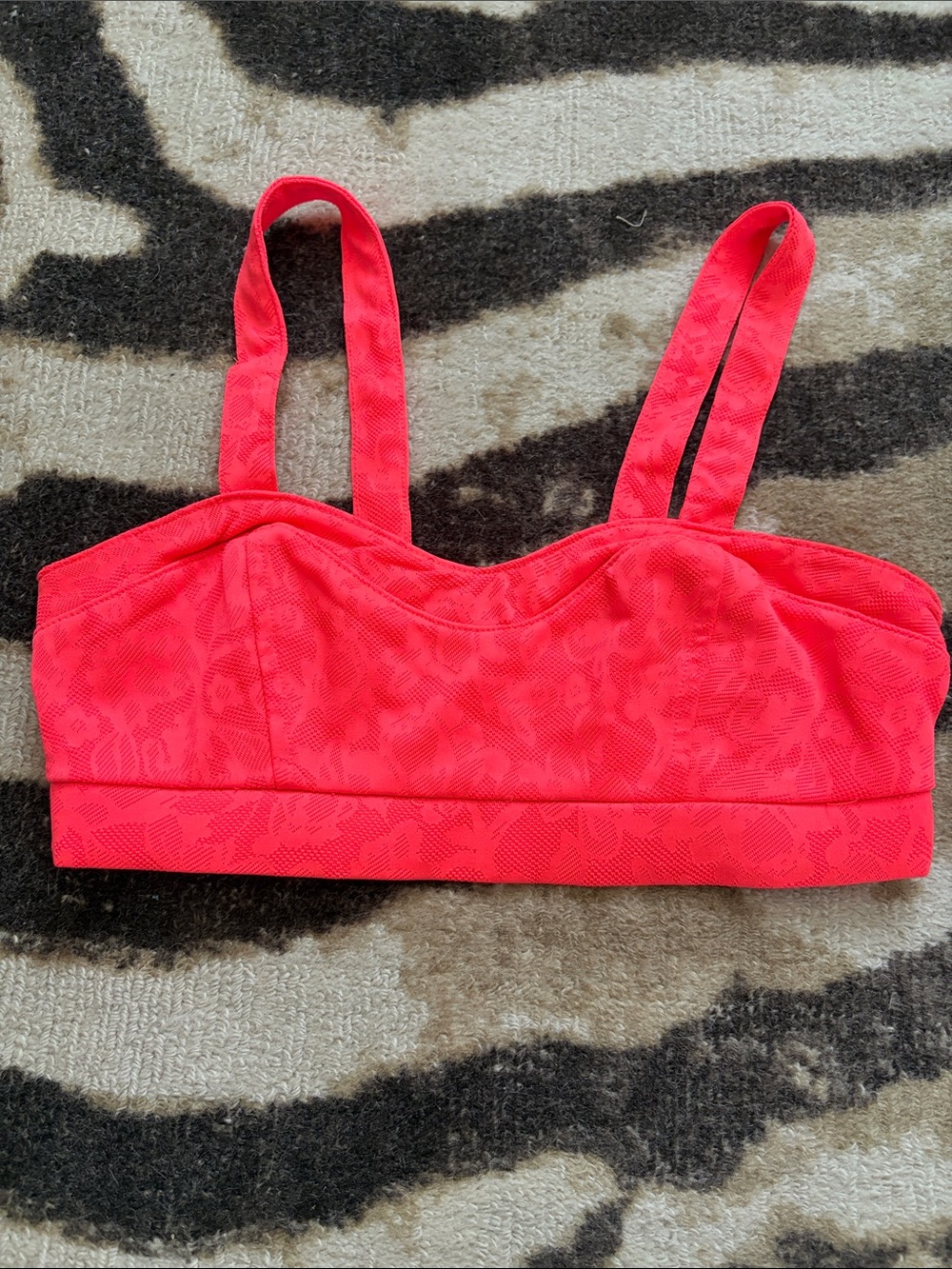 American Eagle Outfitters Neon Pink Lace-Textured Crop Bralette